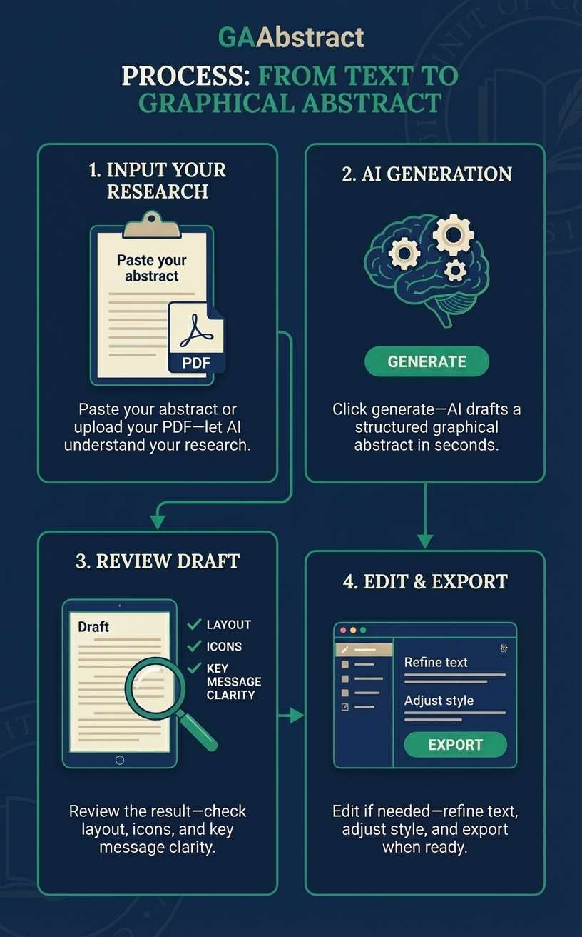 Process from text to graphical abstract
